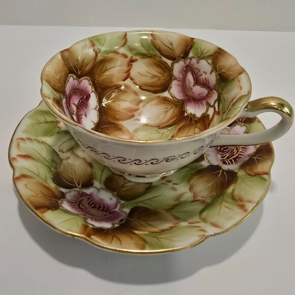 Shafford - Vintage Hand Painted Tea Cup & Saucer, Pink Peonies - Picture 2 of 7